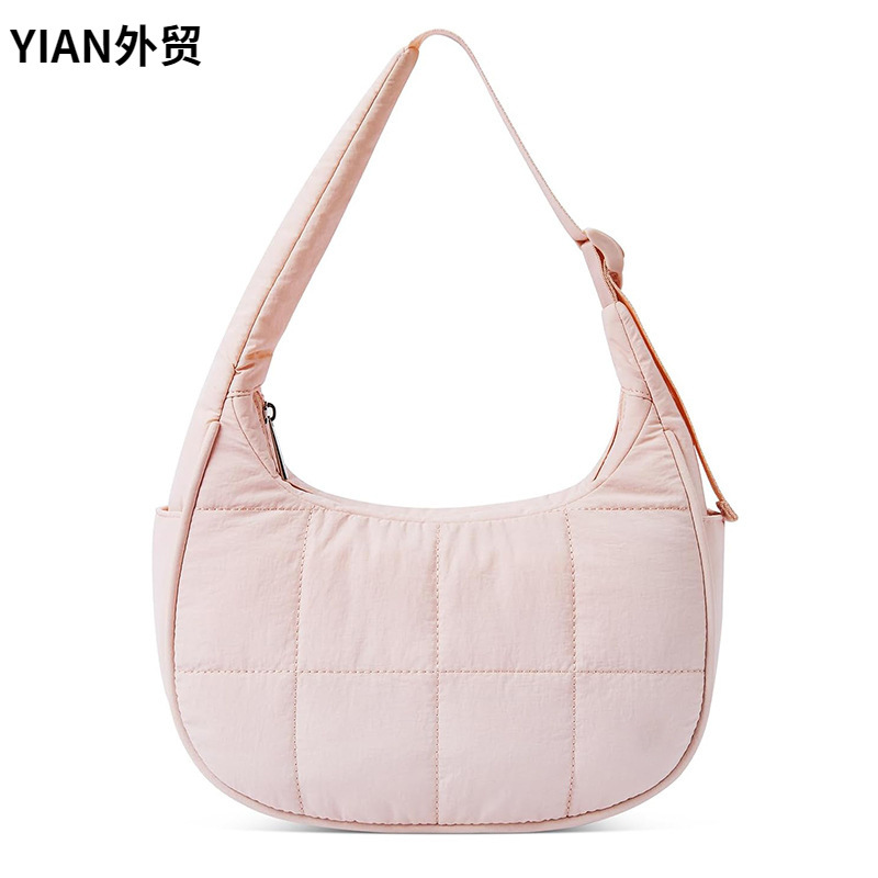 新款时尚女士小号羽绒包单肩包尼龙单肩钱包和手提包带可调节肩带