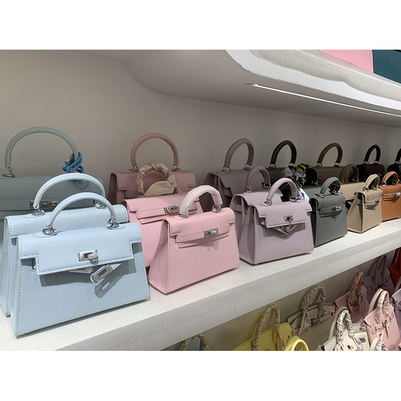 新款真皮二代凯莉mini包手掌纹牛皮女包高级感单肩斜挎手提包女